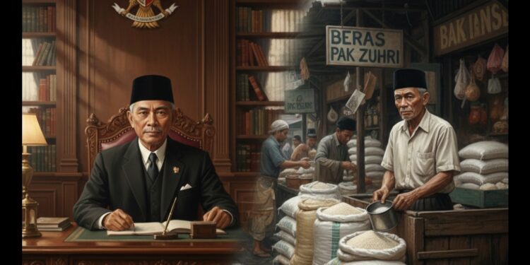 Bikin Haru! Mantan Menteri RI Tak Malu Jualan Beras di Pasar Tradisional