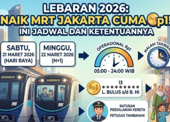Naik MRT Jakarta Cuma Rp1 Saat Lebaran 2026, Ini Jadwal dan Ketentuannya