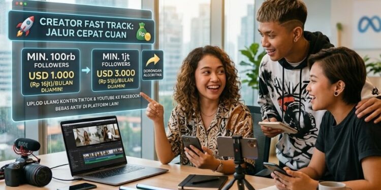 Meta Tawarkan Gaji hingga Rp51 Juta per Bulan, Ajak Kreator TikTok dan YouTube Pindah ke Facebook