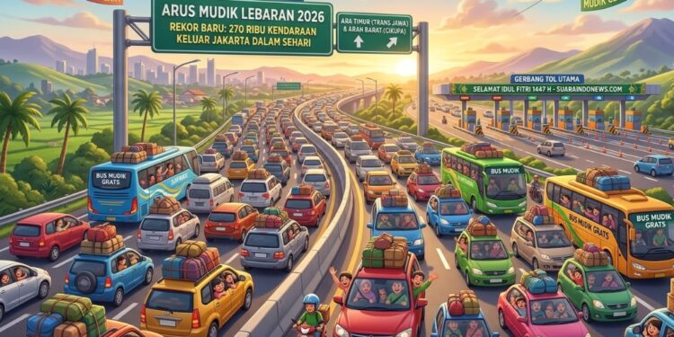 Arus Mudik 2026 Tembus 270 Ribu Kendaraan, Tertinggi Sepanjang Sejarah