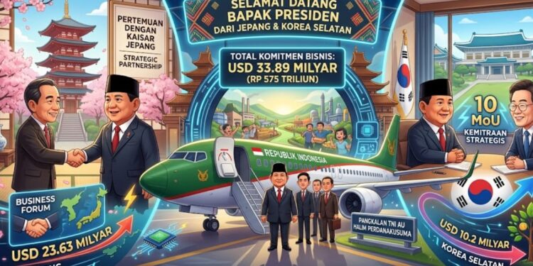 Prabowo Bawa Pulang Komitmen Bisnis Rp 575 Triliun dari Jepang dan Korea Selatan
