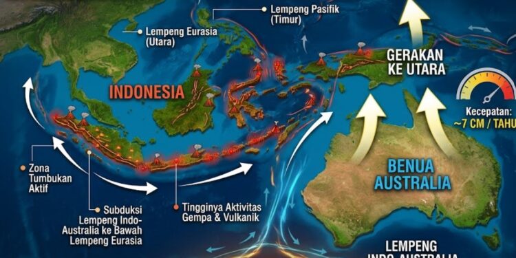 Benua Australia Bergerak Mendekati Indonesia, Ini Dampaknya bagi Wilayah Rawan Gempa
