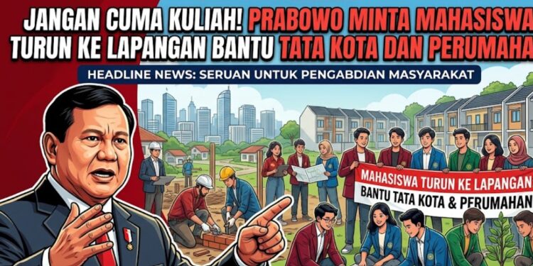Jangan Cuma Kuliah! Prabowo Minta Mahasiswa Turun ke Lapangan Bantu Tata Kota dan Perumahan
