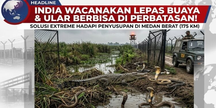 Perketat Perbatasan, India Wacanakan Lepas Buaya dan Ular Berbisa di Perbatasan Bangladesh