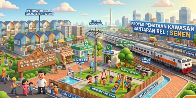 324 Rumah untuk Warga Pinggir Rel Senen Dibangun, Ditargetkan Rampung 15 Juni 2026