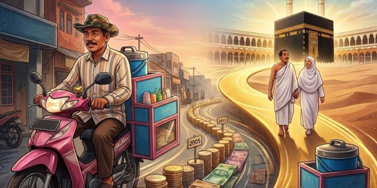 Dari Rp10 Ribu Sehari, Penjual Es Keliling Ini Menabung 21 Tahun Demi Haji