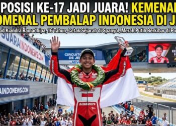 Pembalap Muda Indonesia Muhammad Kiandra Ramadhipa Start dari P17, Finis Juara di Red Bull MotoGP Rookies Cup 2026 Jerez