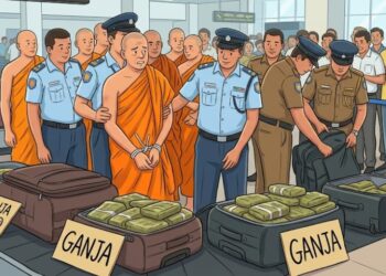Geger! 22 Biksu Ditangkap di Bandara Sri Lanka Bawa 110 Kg Ganja di Koper