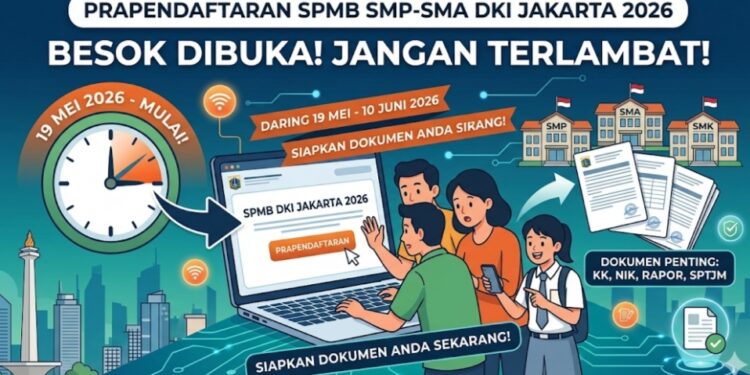Prapendaftaran SPMB SMP-SMA DKI Jakarta 2026 Dibuka Besok, Orang Tua Diminta Jangan Sampai Telat