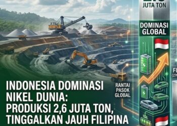 Indonesia Jadi Raja Nikel Dunia, Produksi Tembus 2,6 Juta Ton pada 2025