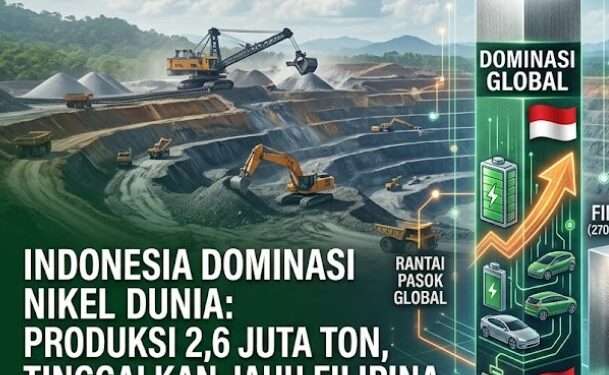 Indonesia Jadi Raja Nikel Dunia, Produksi Tembus 2,6 Juta Ton pada 2025