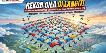 Rekor Gila di Langit! 104 Skydiver Bentuk Formasi Canopy Terbesar Dunia, Pecahkan Standar CRW
