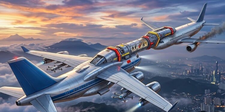 China Kembangkan Konsep Pesawat Penyelamat di Udara, Bisa “Nempel” Saat Darurat