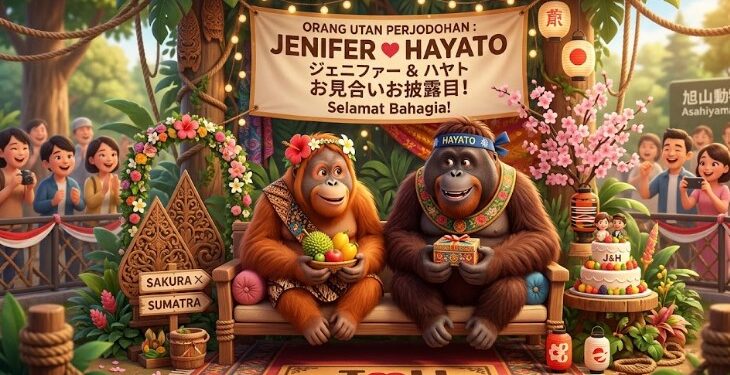 Orang Utan Asal Indonesia Jadi Sorotan di Jepang, “Resepsi Perjodohan” Jenifer dan Hayato Bikin Gemas