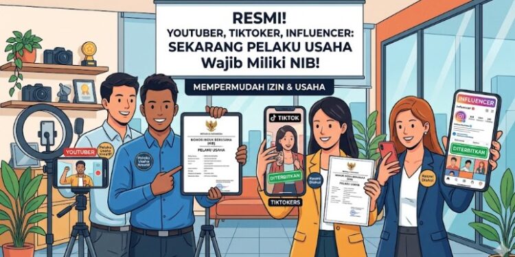 Resmi! YouTuber, TikToker dan Influencer Kini Diakui sebagai Pelaku Usaha, Wajib Kantongi NIB