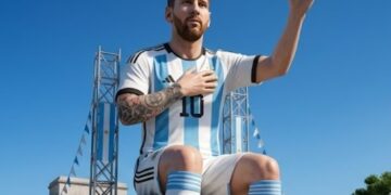 Messi Kini Setinggi Gedung 8 Lantai! Argentina Resmikan Patung Raksasa 26 Meter