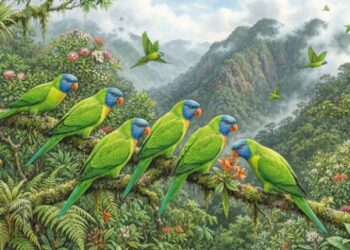 Sempat Hilang Hampir Seabad, Burung Langka Blue-fronted Lorikeet Muncul Kembali di Pulau Buru