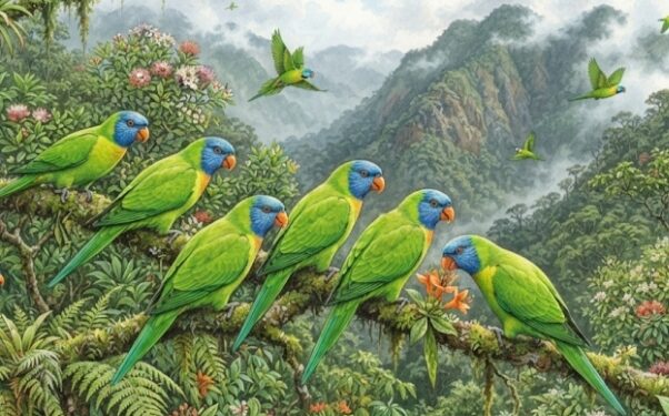 Sempat Hilang Hampir Seabad, Burung Langka Blue-fronted Lorikeet Muncul Kembali di Pulau Buru