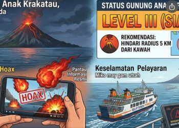 Status Gunung Anak Krakatau Naik Menjadi Siaga, Masyarakat Diminta Tidak Mendekat Radius 5 Kilometer