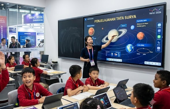 China Perkenalkan Papan Tulis Berbasis AI, Pembelajaran di Kelas Kini Makin Interaktif