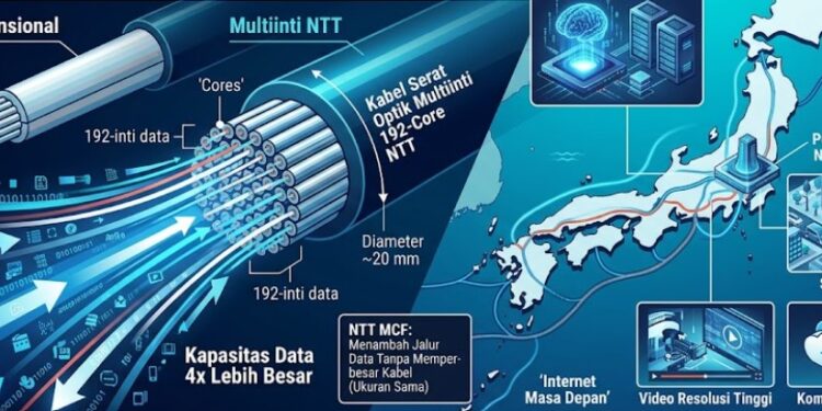 Jepang Bikin Internet Masa Depan Makin Gila, NTT Tambah Jalur Data di Dalam Satu Kabel Fiber Tanpa Perbesar Ukuran