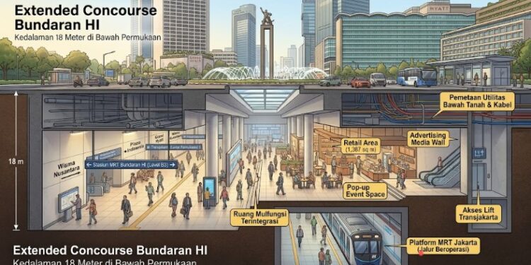 Jakarta Bikin “Kota” di Bawah Tanah! Terowongan 18 Meter di Bawah Bundaran HI Segera Jadi
