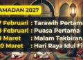 Perkiraan Jadwal Penting Ramadan 1448 H/2027