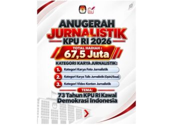 Pendaftaran Anugerah Jurnalistik KPU 2026 Resmi Dibuka, Angkat Tema “73 Tahun KPU RI Kawal Demokrasi Indonesia”