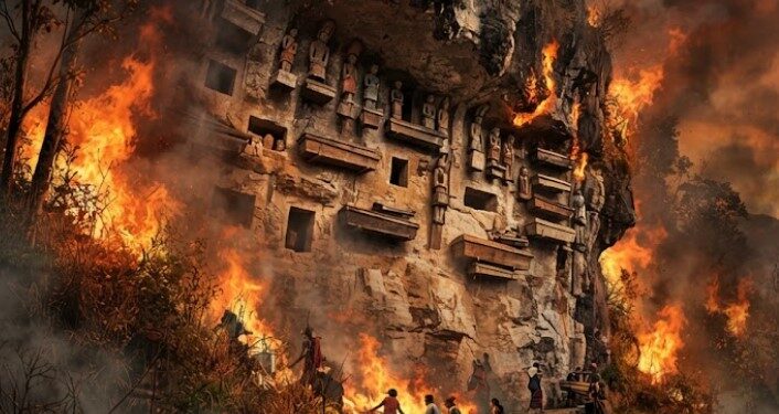 Kebakaran Toraja Utara Hanguskan Makam Leluhur, Ratusan Peti Jenazah Dilaporkan Terbakar
