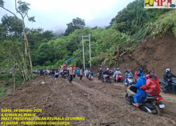 Kementerian PU Tangani Longsor di Ruas Keumala–Geumpang, Akses Jalan Kembali Dapat Dilalui